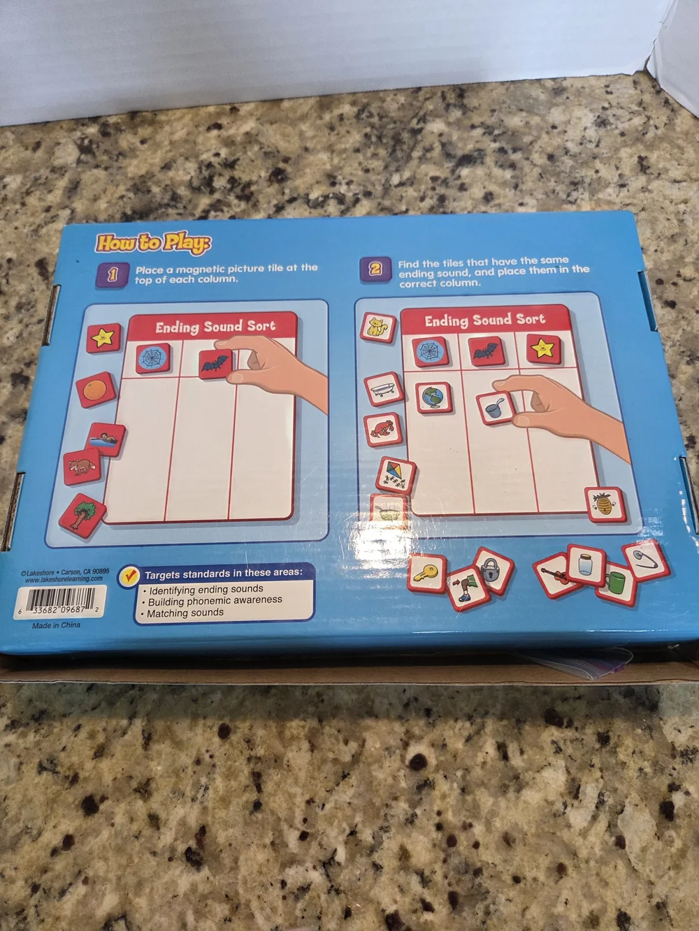 Lakeshore Ending Sounds Magnetic Sound Sorting Board LL436 Ages 4+ Homeschool